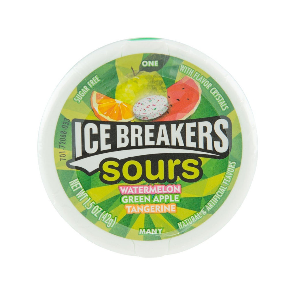 ICE BREAKERS Sours Candy - Green Apple, Watermelon, Tangerine Flavor  (42g)