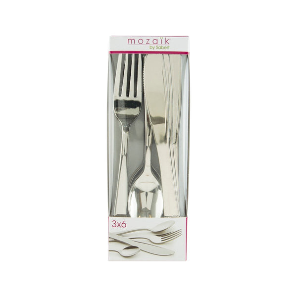 MOZAIK New Injected Cutlery Pack Silver  (18pcs)