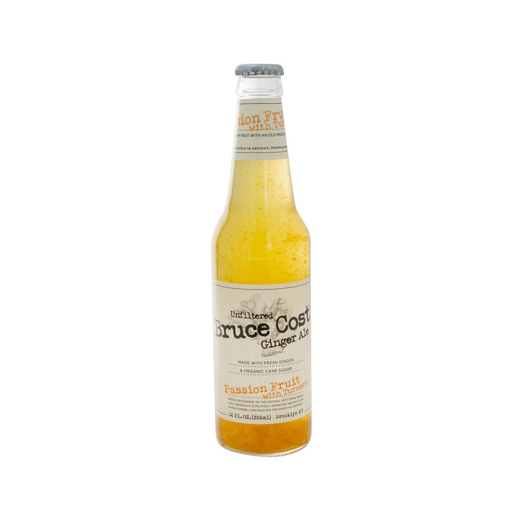 BRUCE COST Unfiltered Ginger Ale - Passion Fruit with Turmeric  (355mL)