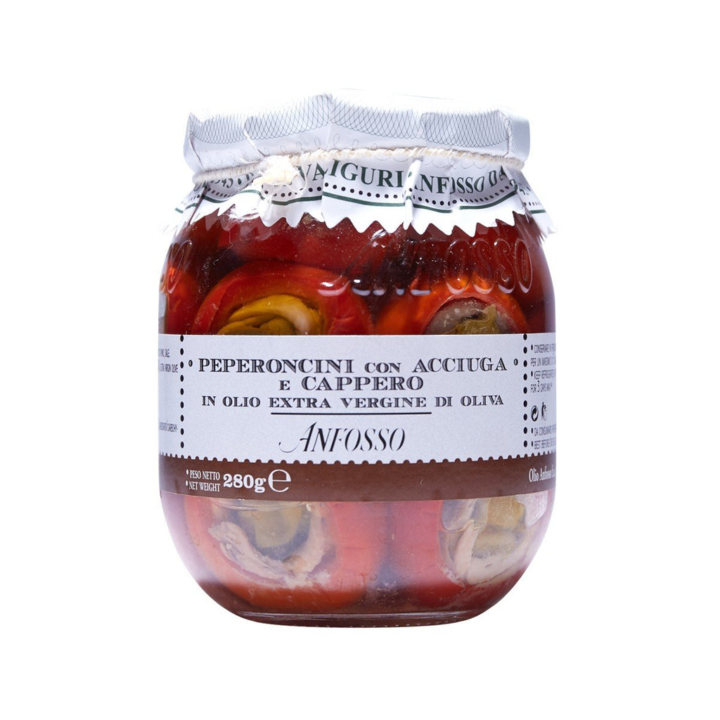 ANFOSSO Pepper with Anchovy & Capers in Extra Virgin Olive Oil  (280g)