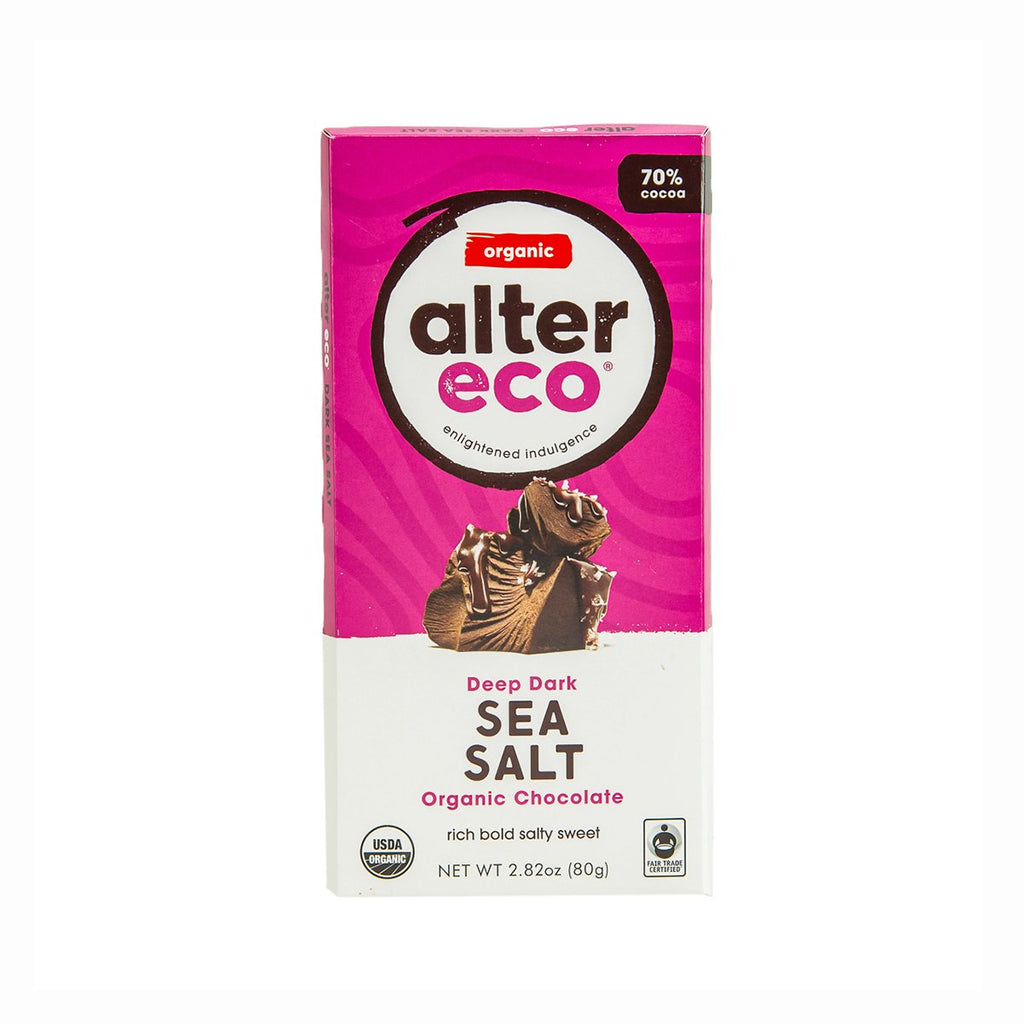 ALTER ECO Sea Salt Organic Dark Chocolate  (80g)