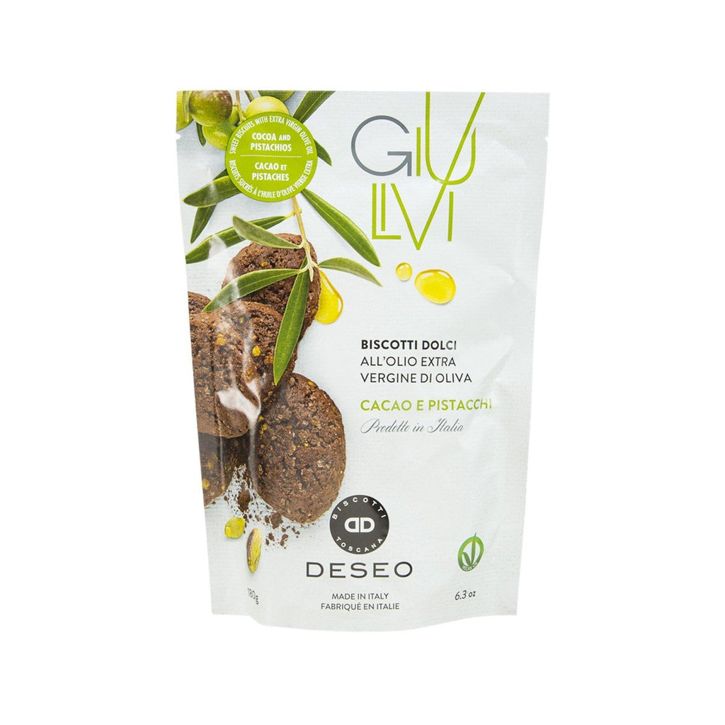 DESEO Sweet Biscuits With Extra Virgin Olive Oil - Cocoa & Pistachio  (180g)