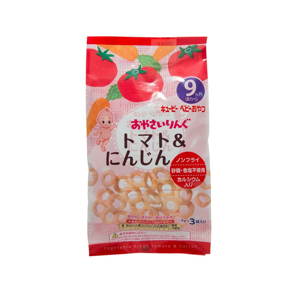 KEWPIE Vegetable Snack Ring for Babies - Tomato & Carrot [Non-Fried]  (12g)