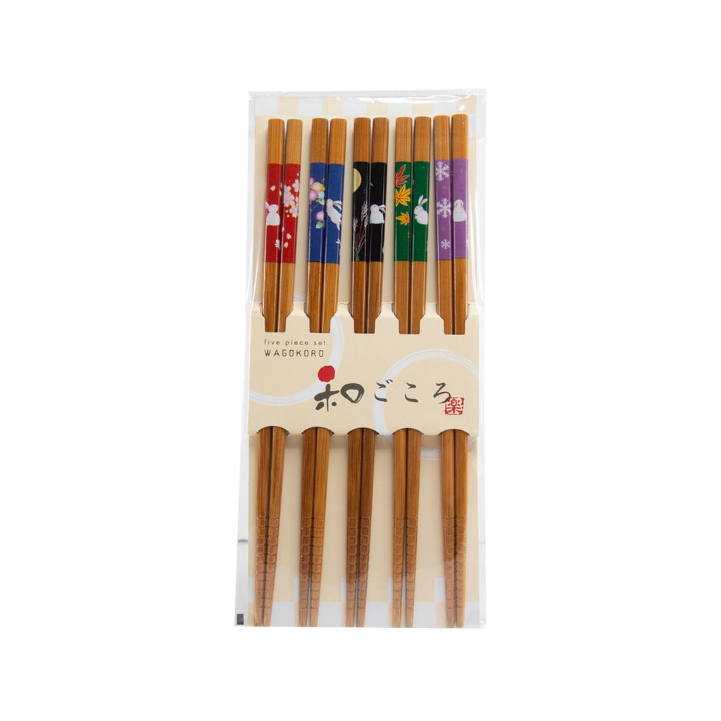 AOBA Bamboo Chopsticks Set - Rabbit  (5sets)
