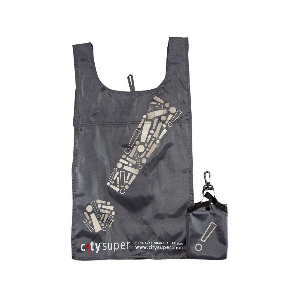CITYSUPER "!" Graphic Environmental Pocketable Bag-Cool Grey