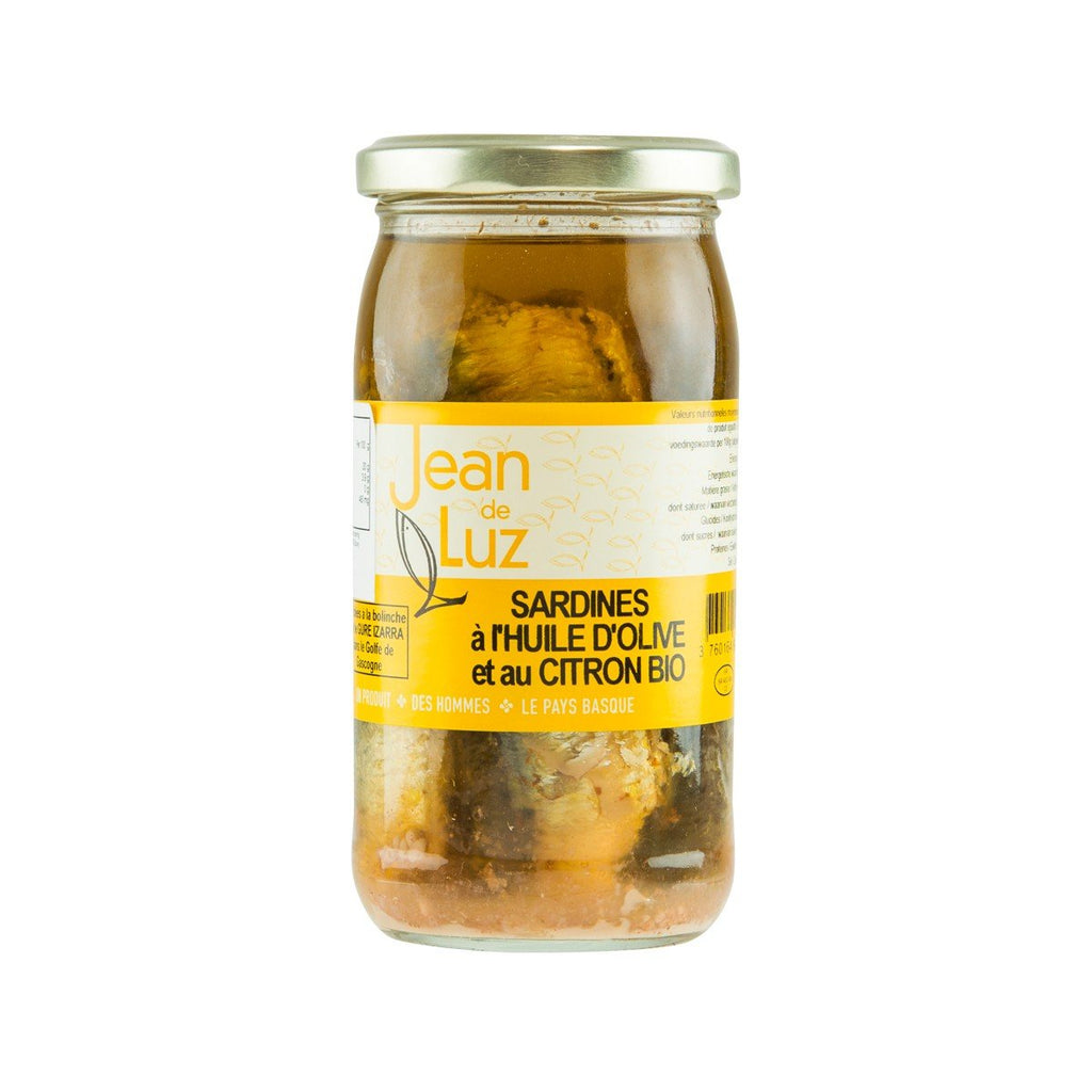 JEAN DE LUZ Sardine in Organic Olive Oil with Lemon  (320g)