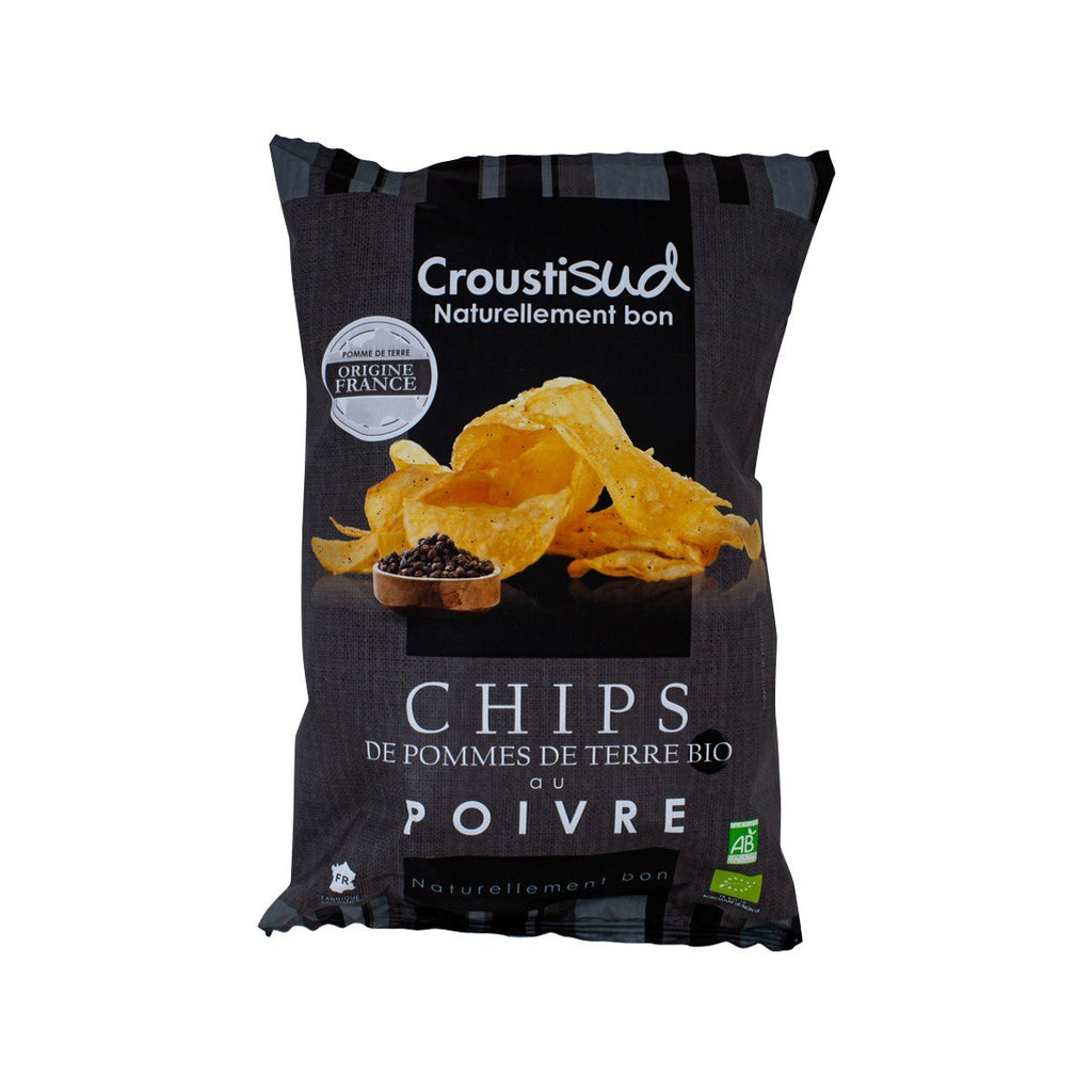 CROUSTISUD Organic Potato Chips With Pepper  (100g)