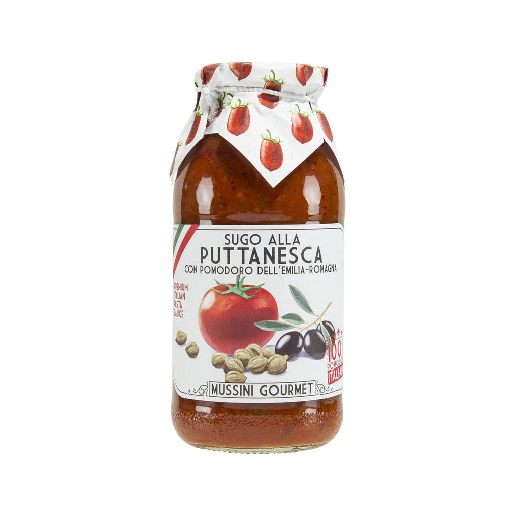MUSSINI GOURMET Puttanesca Sauce - Tomato, Olives and Capers  (510g)