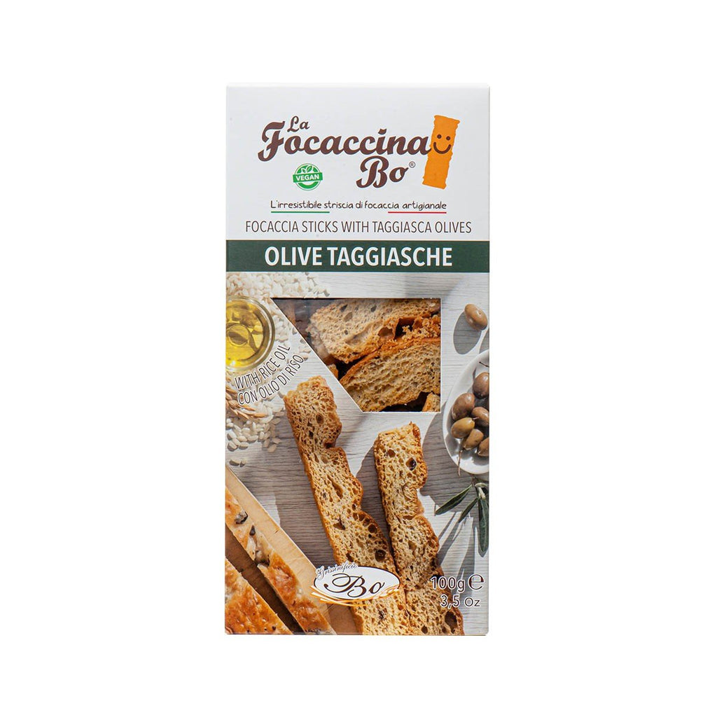 LA FOCACCINA BO Focaccia Sticks with Taggiasca Olives  (100g)