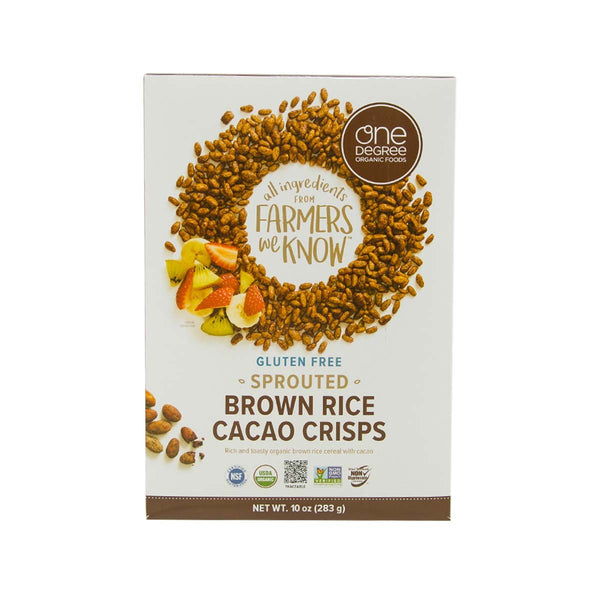 ONE DEGREE Organic Gluten Free Sprouted Brown Rice Cacao Crisps  (283g)