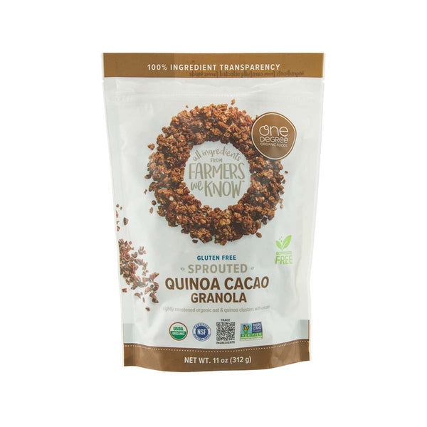 ONE DEGREE Organic Gluten Free Sprouted Quinoa Cacao Granola  (312g)