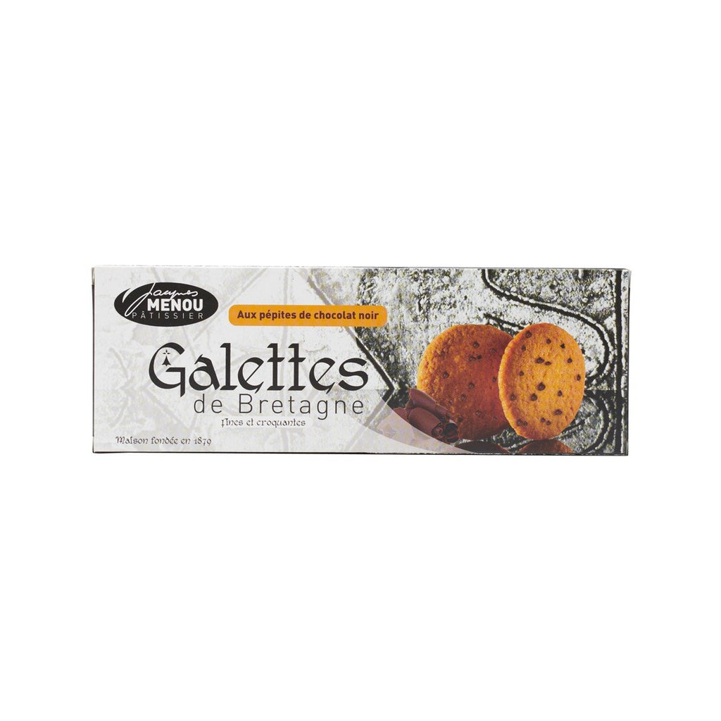 BISCUITERIE MENOU Galettes Butter Biscuits With Dark Chocolate Chips  (100g)