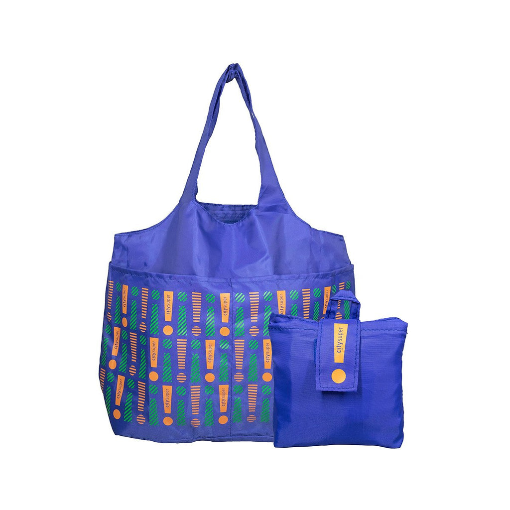 CITYSUPER Foldable Environmental Bag With Printed Pockets (L) - Blue