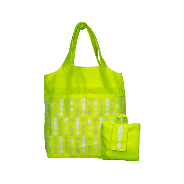 CITYSUPER Foldable Environmental Bag With Printed Pockets (S) - Neon Yellow