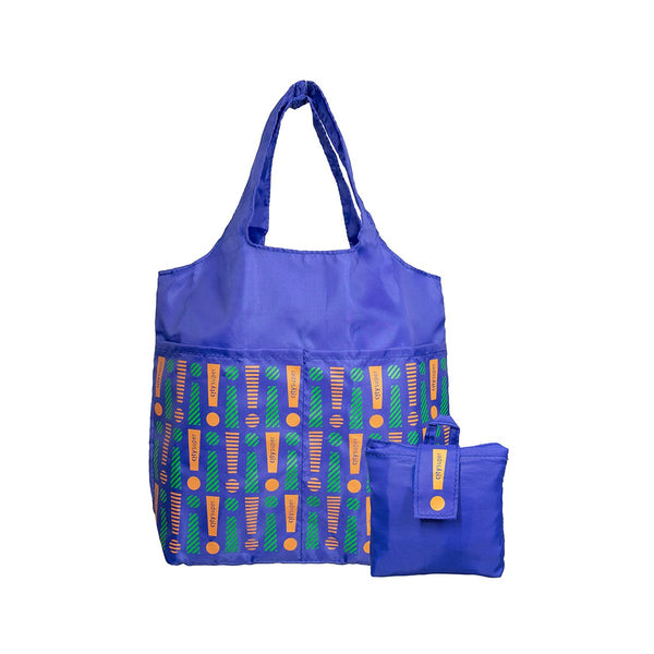 CITYSUPER Foldable Environmental Bag With Printed Pockets (S) - Blue