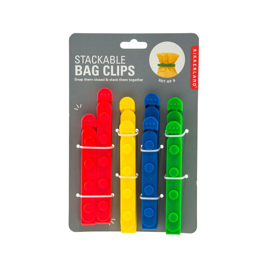 KIKKERLAND Stackable Bag Clips S/8