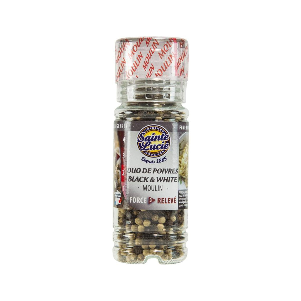 SAINTE LUCIE Black and White Peppercorn with Mill  (60g)