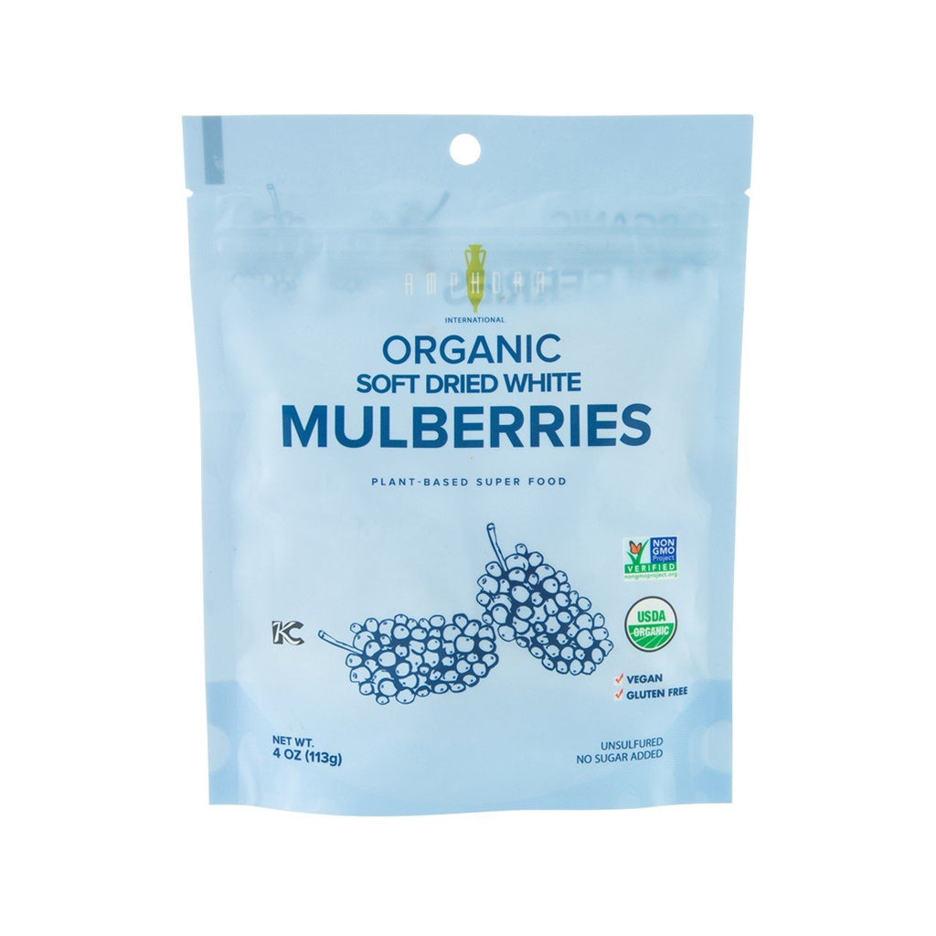 AMPHORA Organic Soft Dried White Mulberries  (113g)