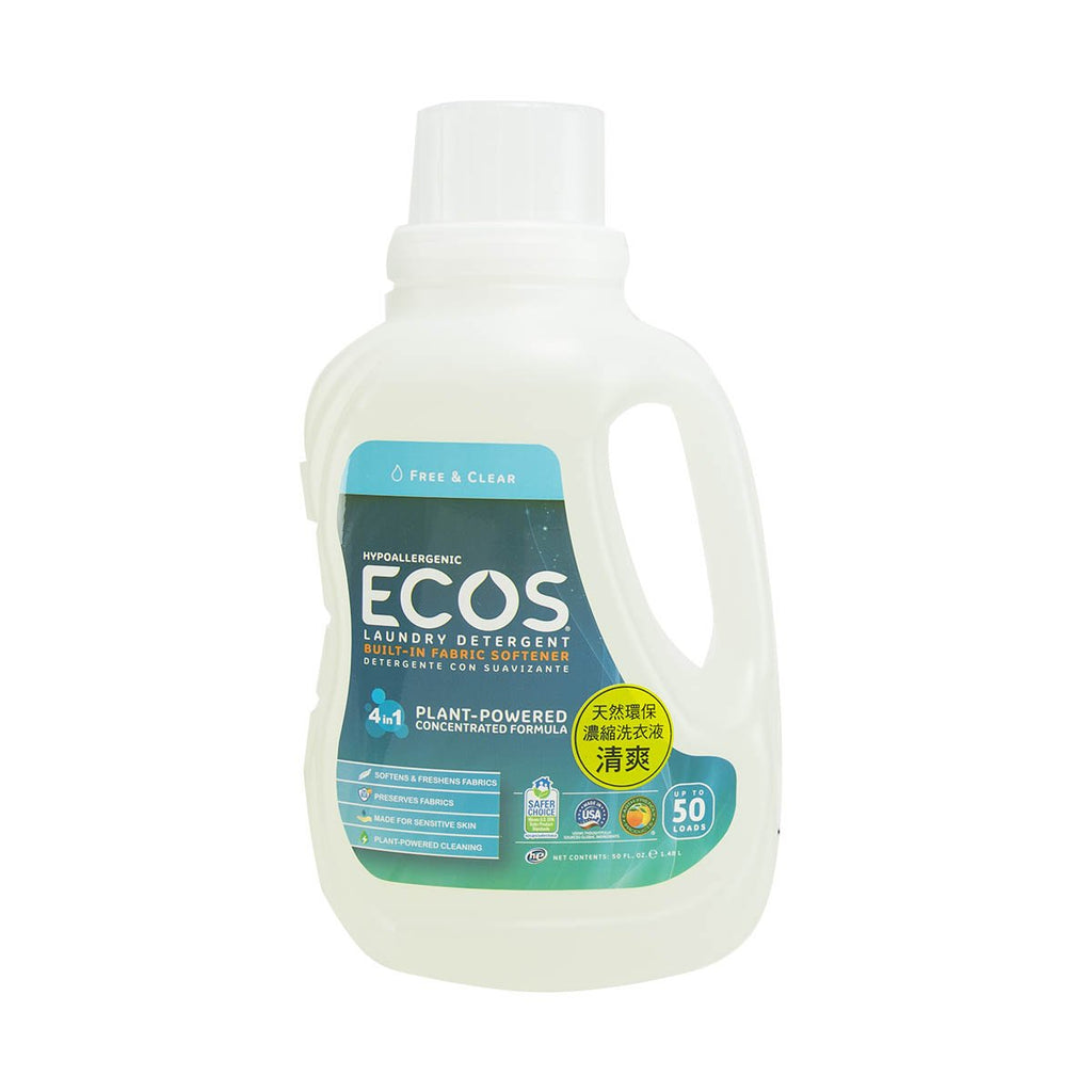 EARTH FRIENDLY ECOS™ Hypoallergenic Laundry Detergent, 
Free & Clear  (50oz)
