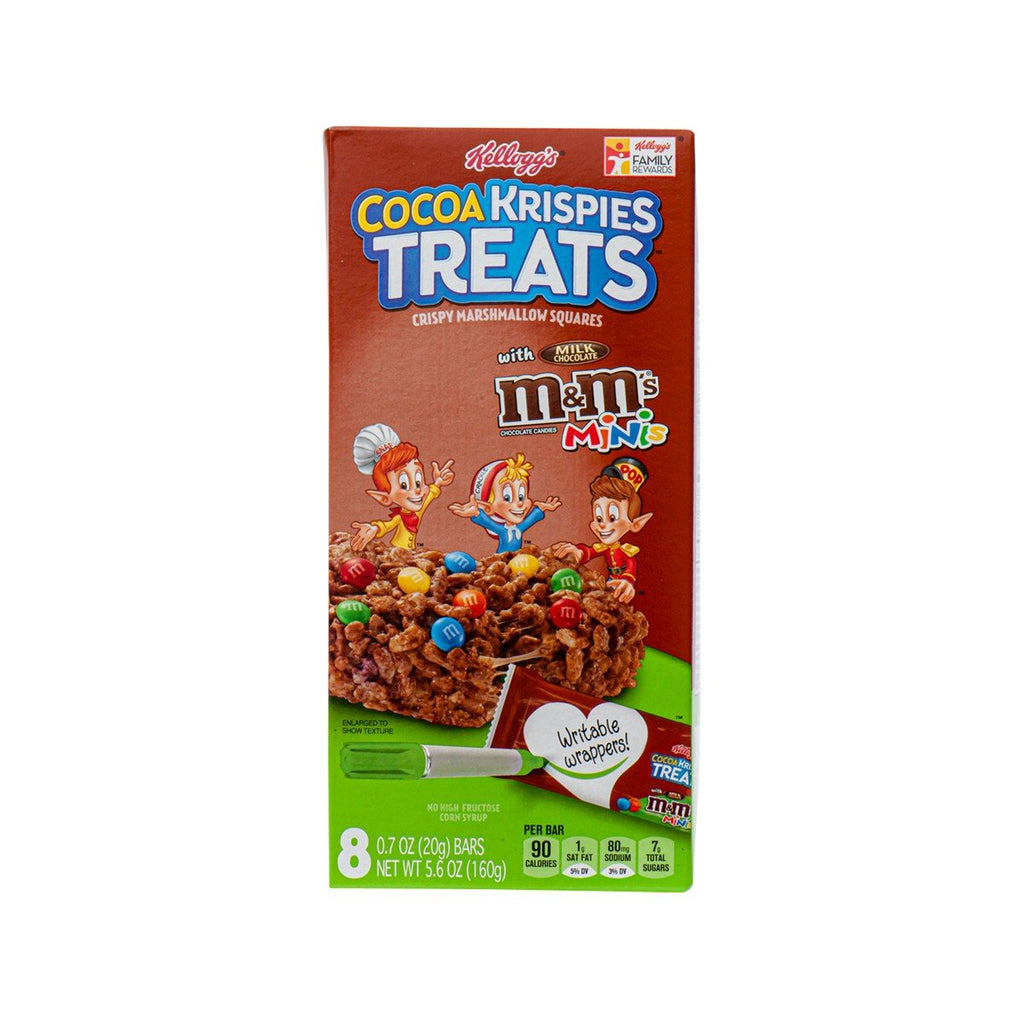 KELLOGG'S Cocoa Rice Krispies Treats Marshmallow Squares - M&M Milk Chocolate  (160g)
