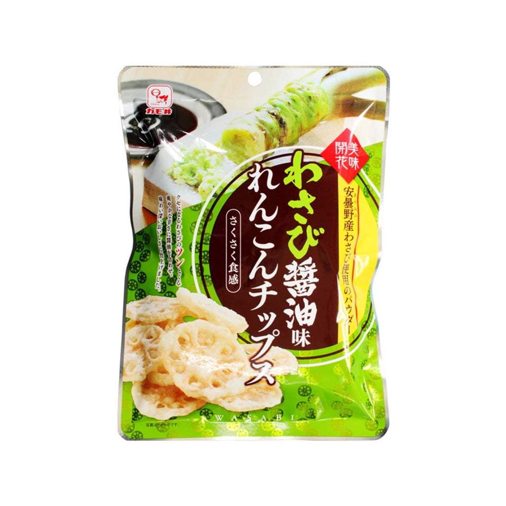 KAMOI SHOKUHIN Lotus Root Chips - Wasabi Soy Sauce Flavour  (30g)