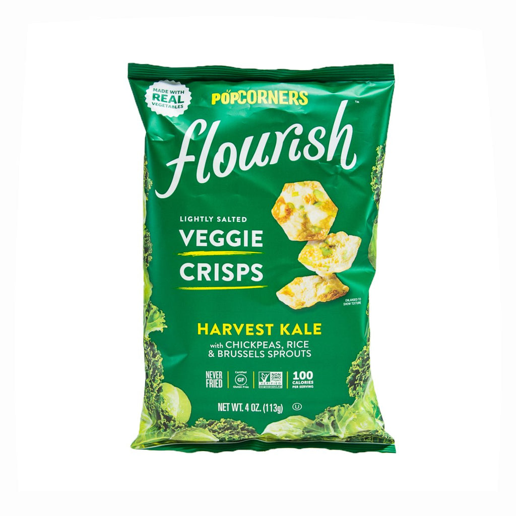 POPCORNERS Flourish Lightly Salted Veggie Crisps - Harvest Kale  (113g)