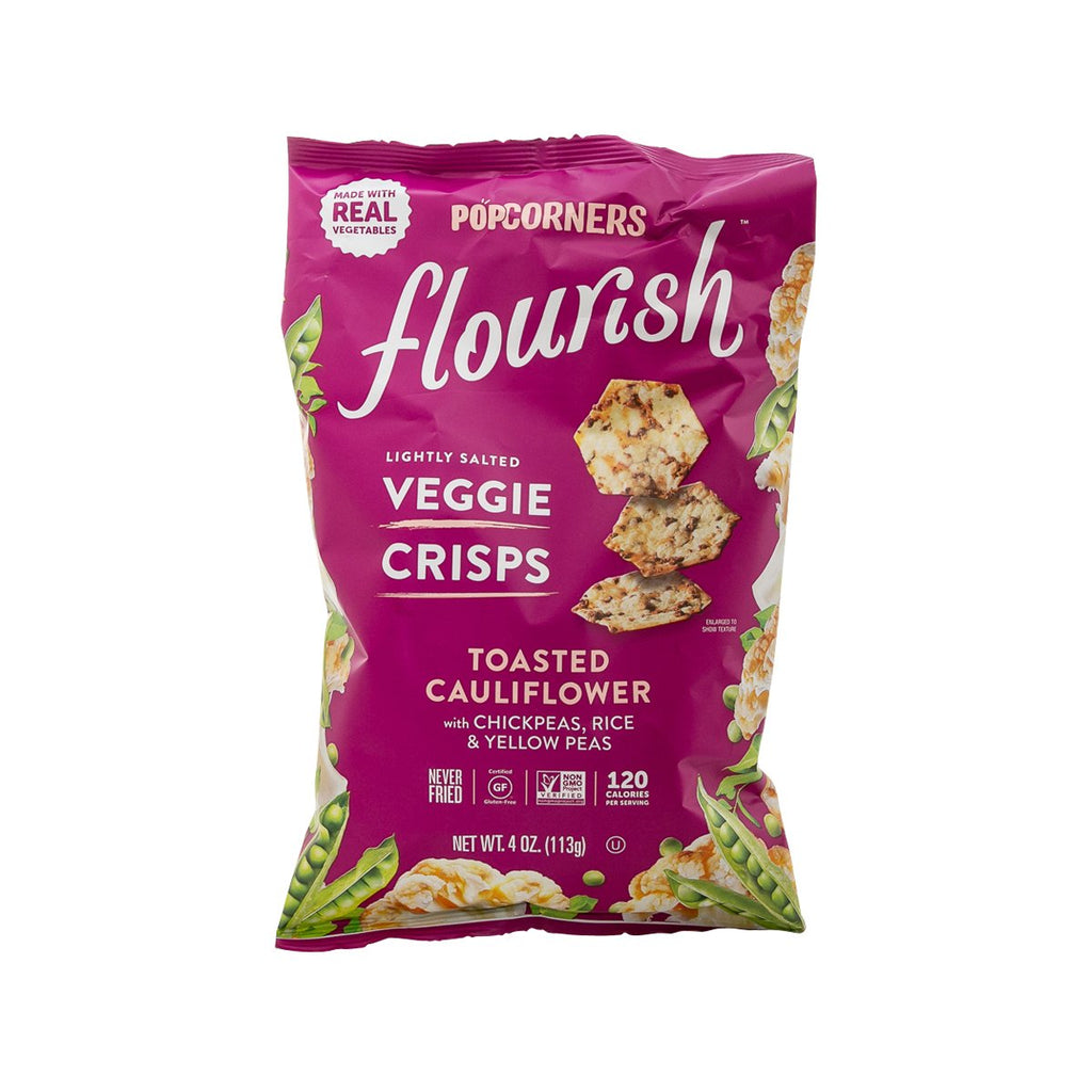 POPCORNERS Flourish Lightly Salted Veggie Crisps - Toasted Cauliflower  (113g)