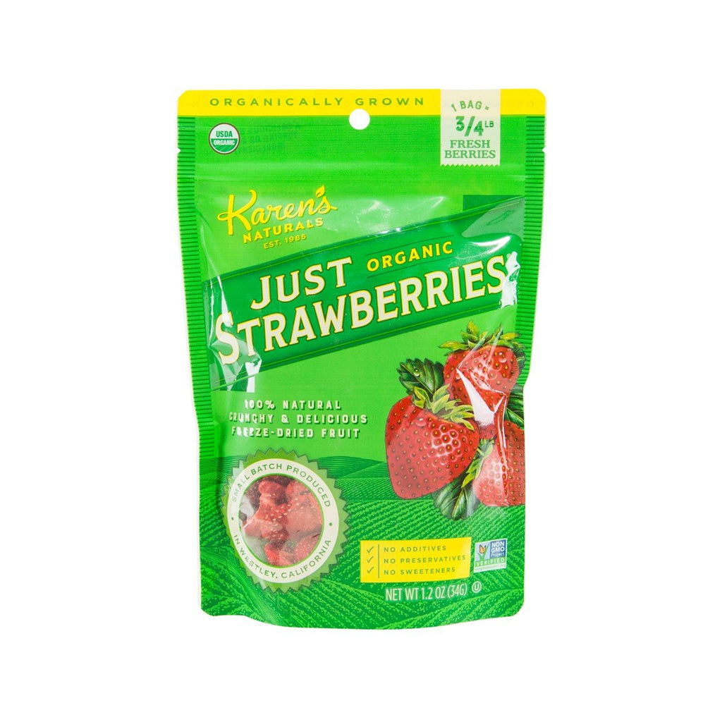 KAREN'S NATURALS Freeze Dried Organic Strawberries  (34g)