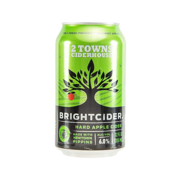 2 TOWNS CIDERHOUSE Brightcider - Hard Apple Cider (Alc. 6.0%) [Can]  (355mL) - LOG ON