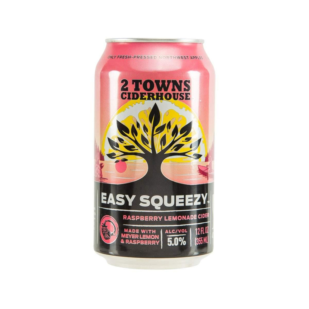2 TOWNS CIDERHOUSE Easy Squeezy - Raseberry Lemonade Cider (Alc. 5.0%) [Can]  (355mL) - LOG ON