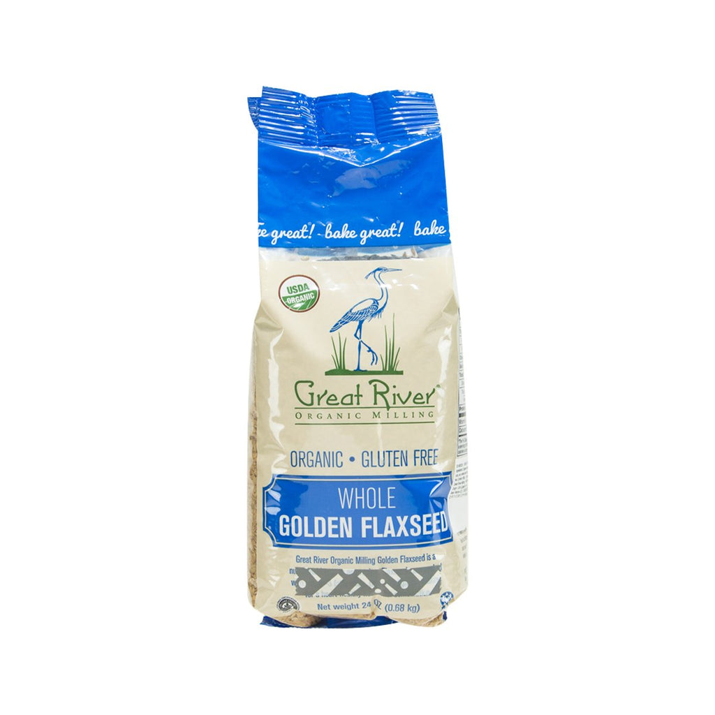 GREAT RIVER MILLING Organic & Gluten Free Whole Golden Flaxseed  (680g)