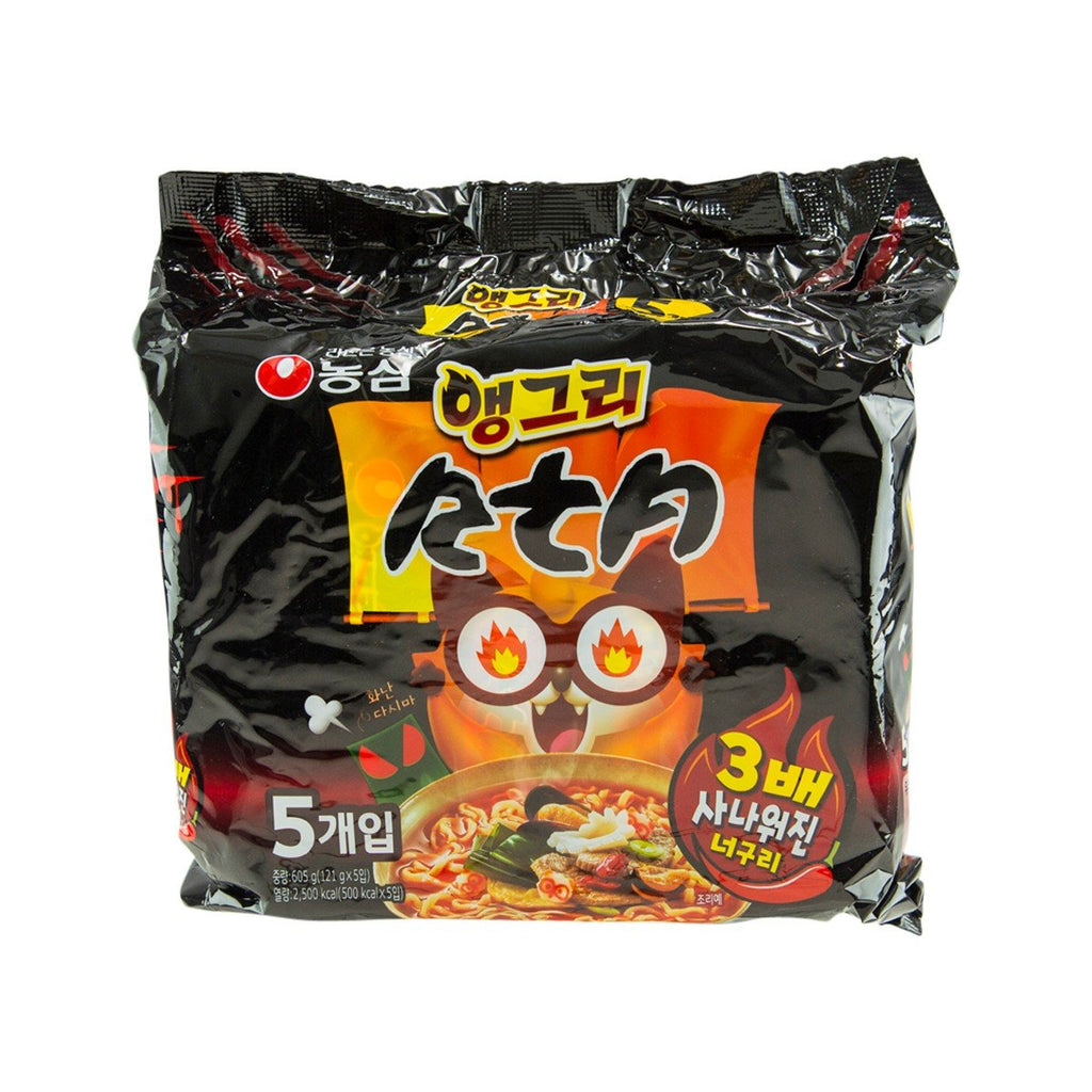 NONGSHIM Angry Neoguri Spicy Noodles - Seafood Flavour  (5 x 121g)