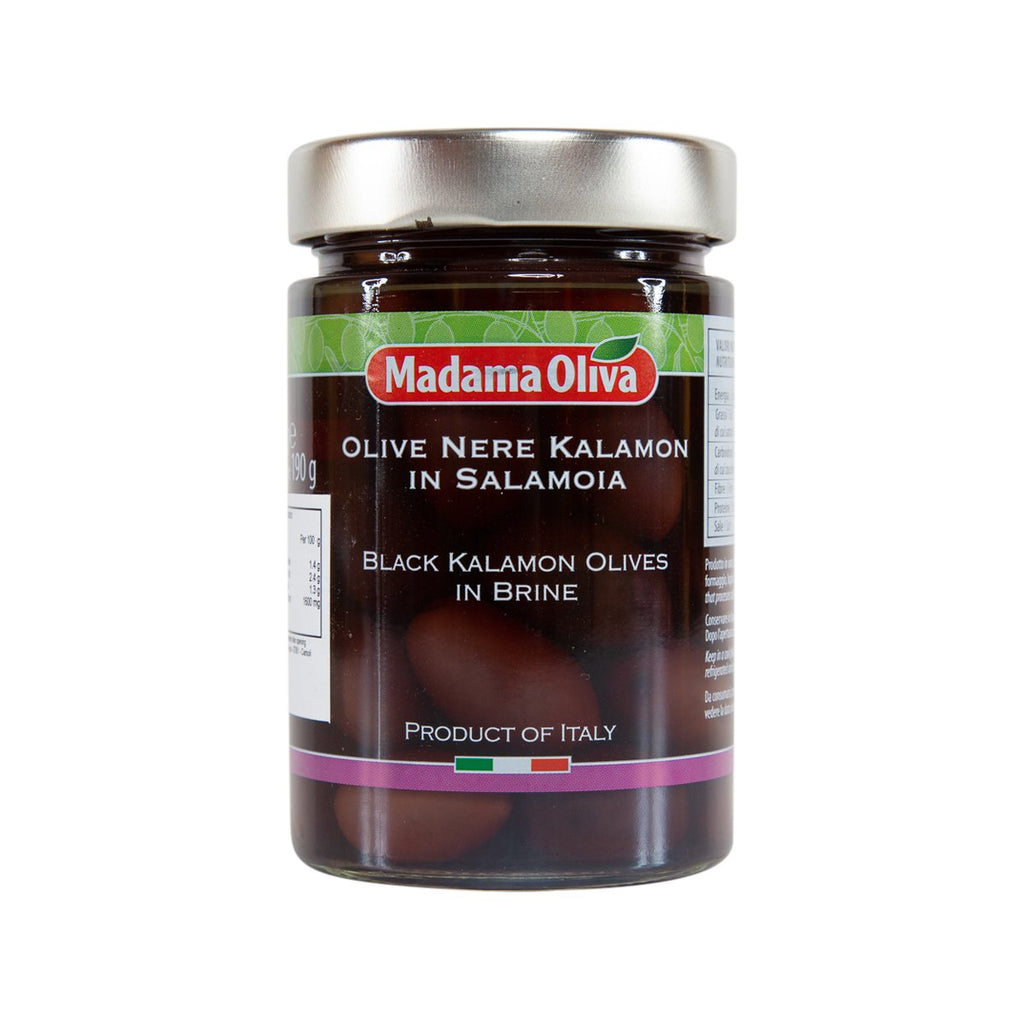 MADAMA OLIVA Black Kalamon Olives in Brine  (300g)