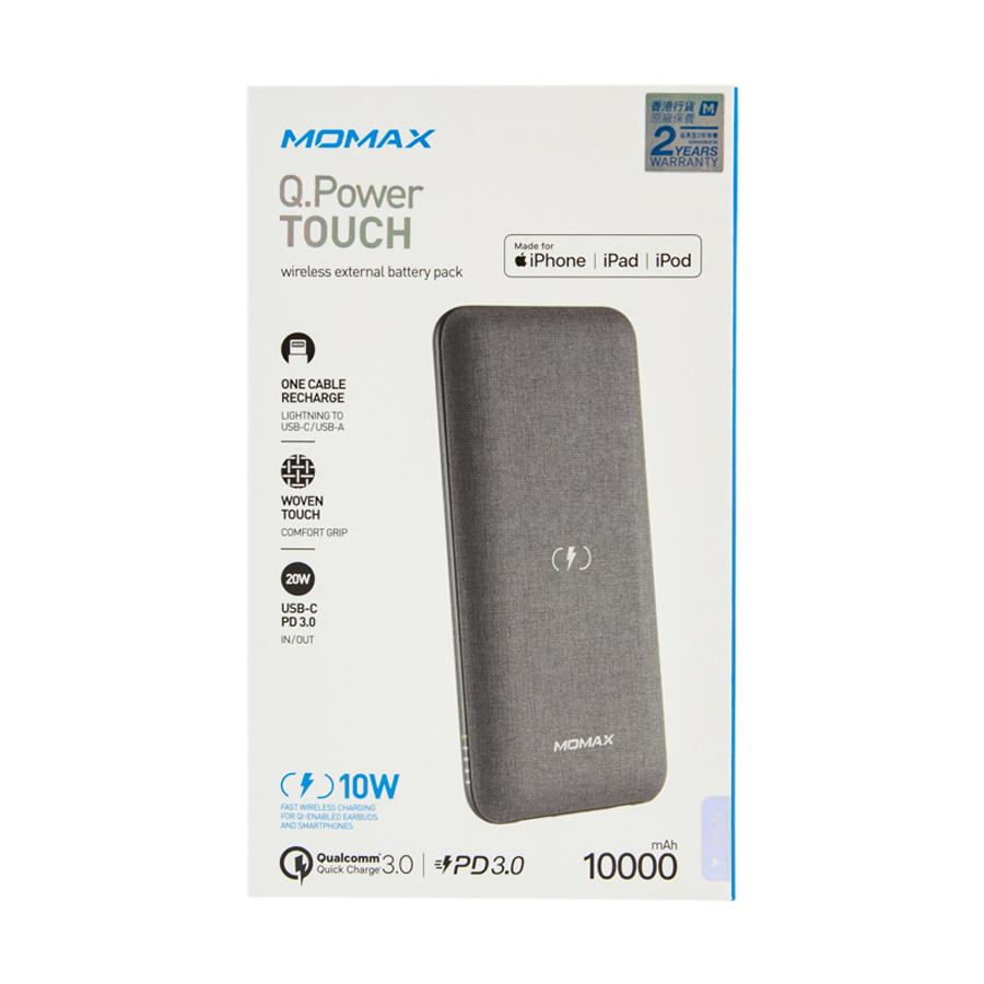 MOMAX Q.Power Touch Wireless External Battery 10000mAh Black