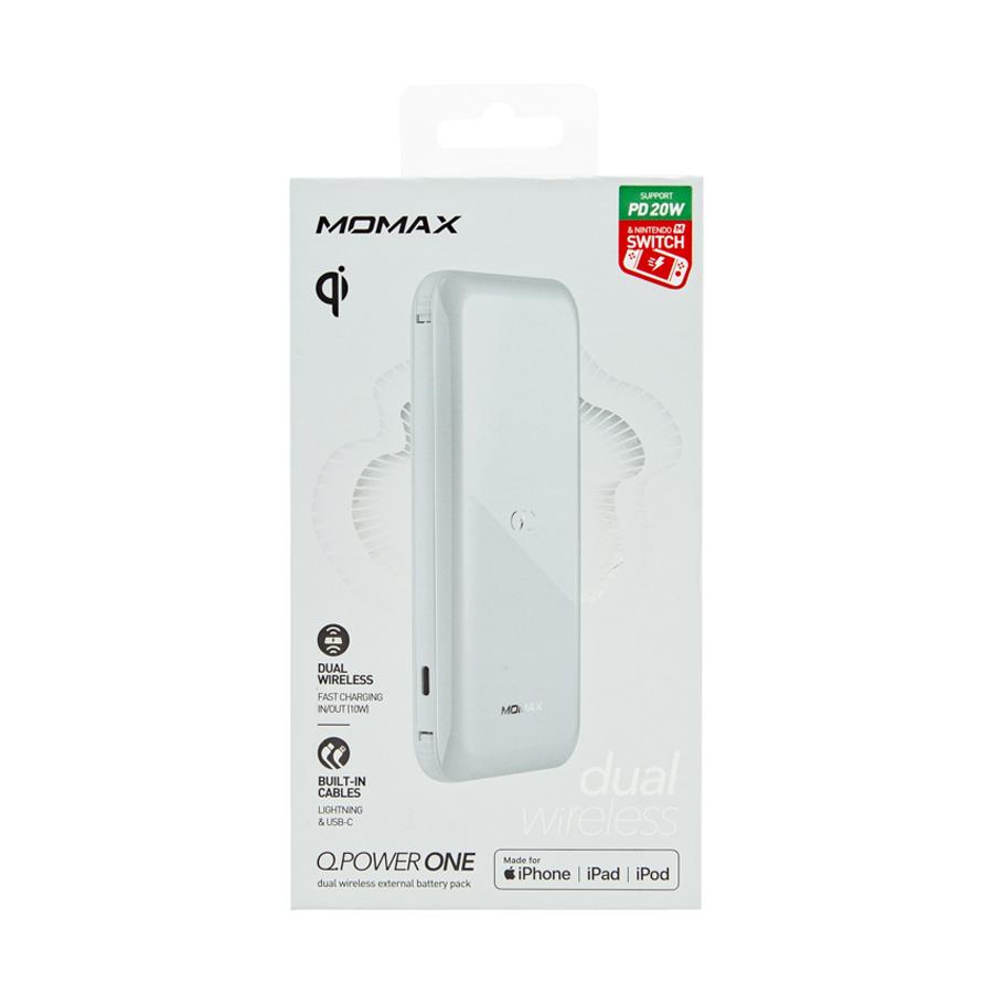 MOMAX Q.Power ONE Wireless Charging External Battery 10000mAh White