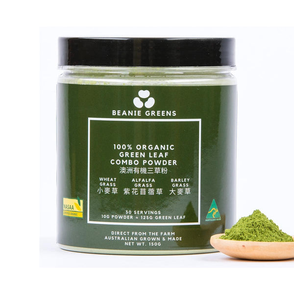 BEANIE 100% Australian Organic Green Leaf Combo Powder
