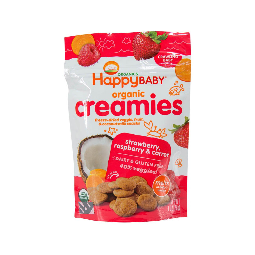 HAPPYBABY Organic Creamies Snack with Coconut Milk - Berries & Carrot  (28g)